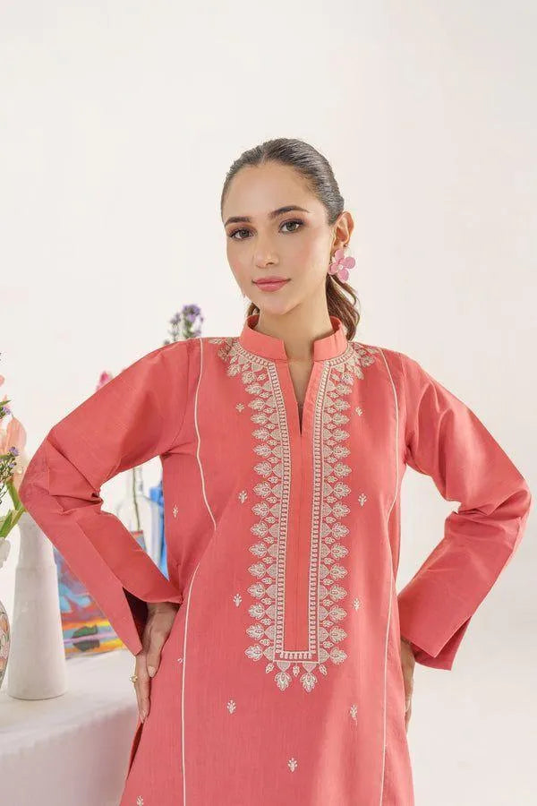 Pink Embroidered Dhanak