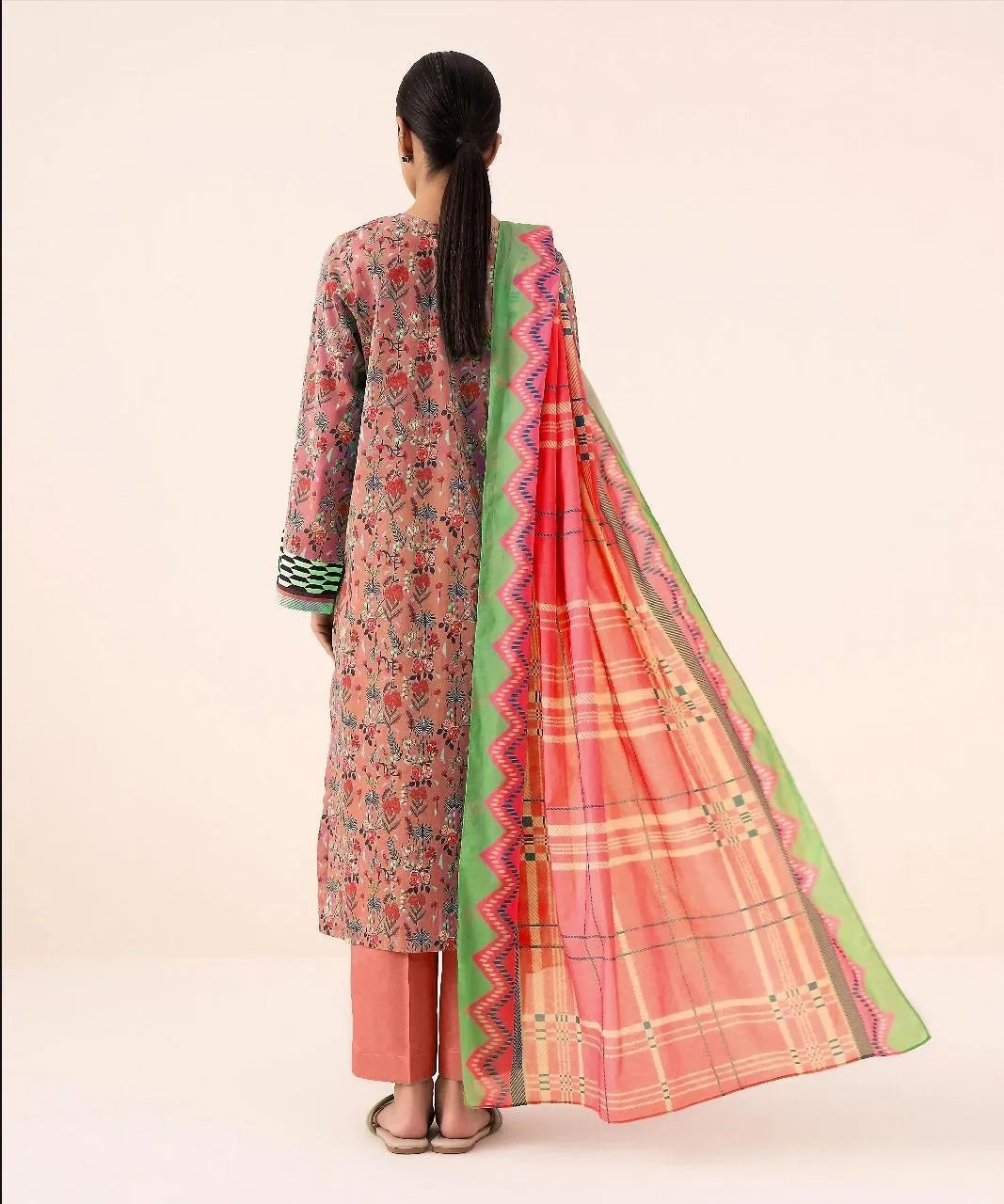 Pink Linen Printed