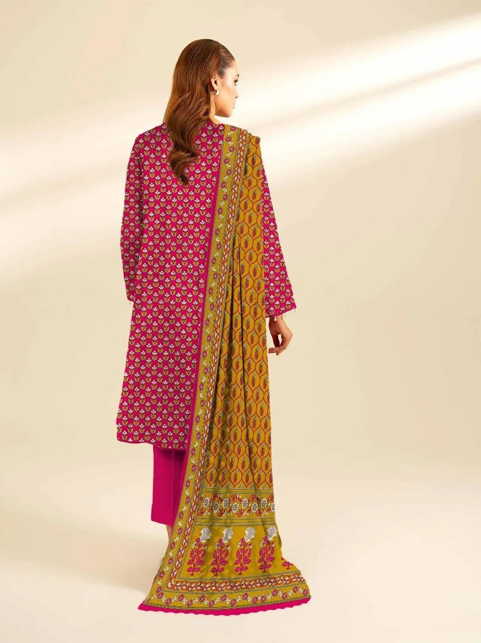 Pink Linen Printed
