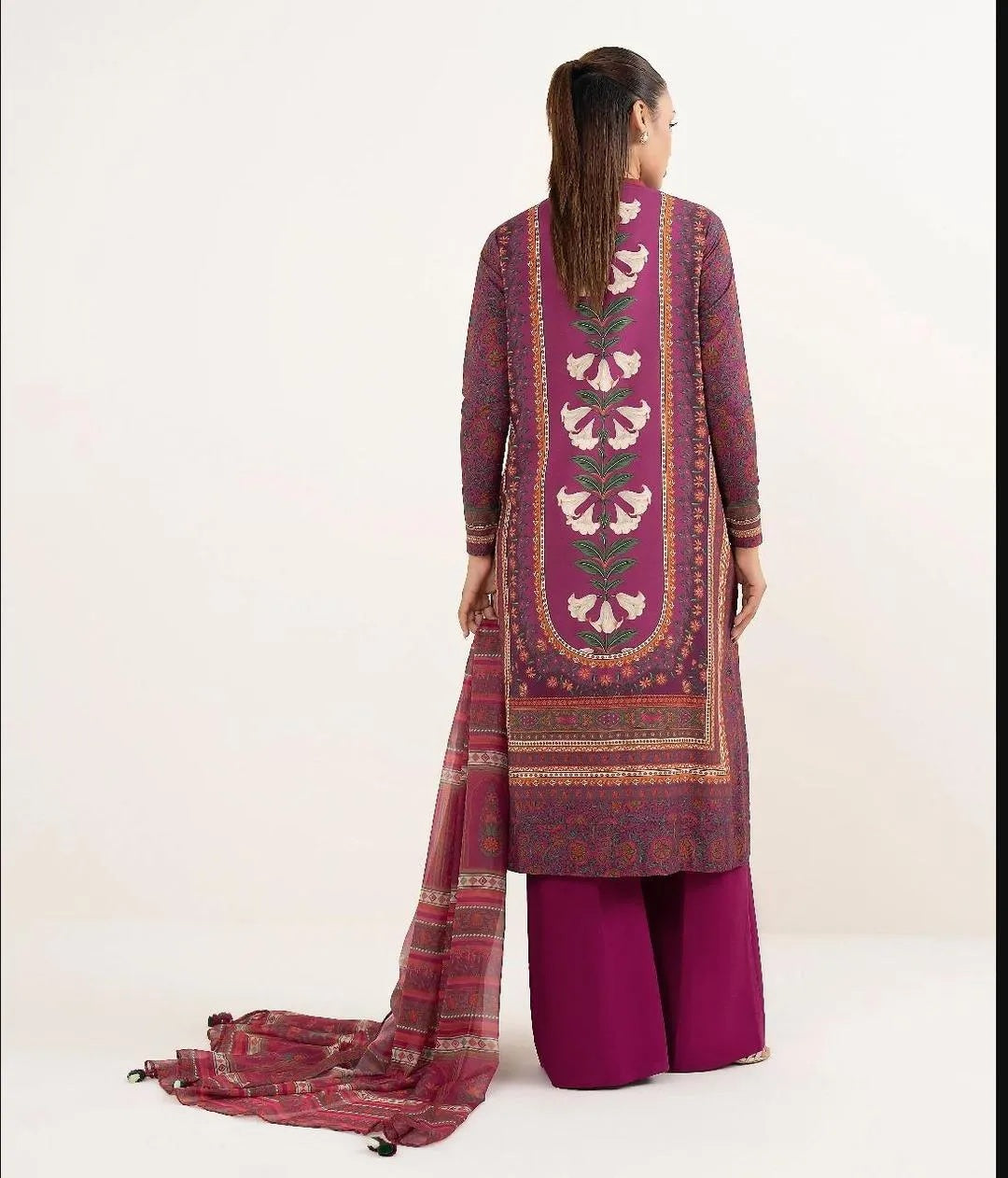 Purple Linen Printed