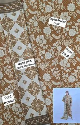 Brown Permimum Printed Dhanak