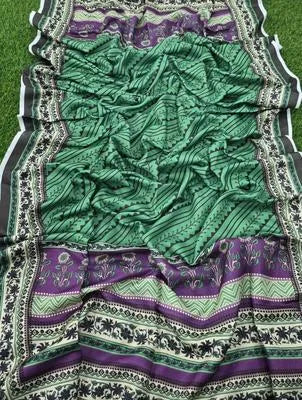 Purple Permimum Printed Dhanak