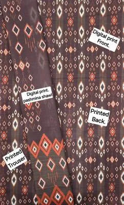 Brown Permimum Printed Dhanak