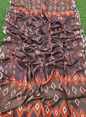 Brown Permimum Printed Dhanak