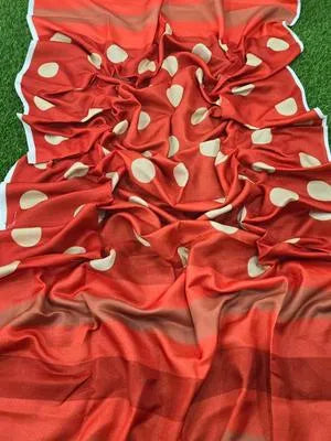 Orange Permimum Printed Dhanak