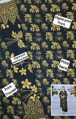 Blue Permimum Printed Dhanak