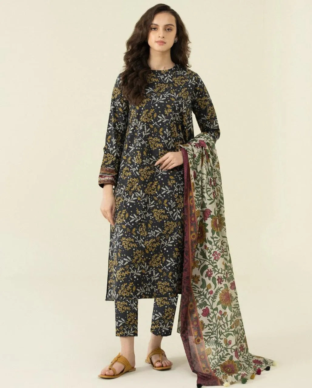 Black Digital Printed Karandi