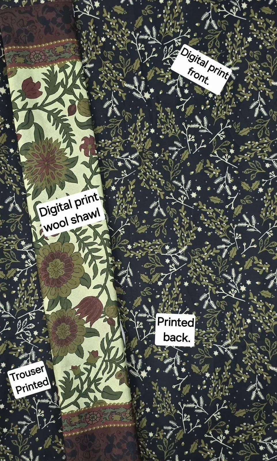 Black Digital Printed Karandi