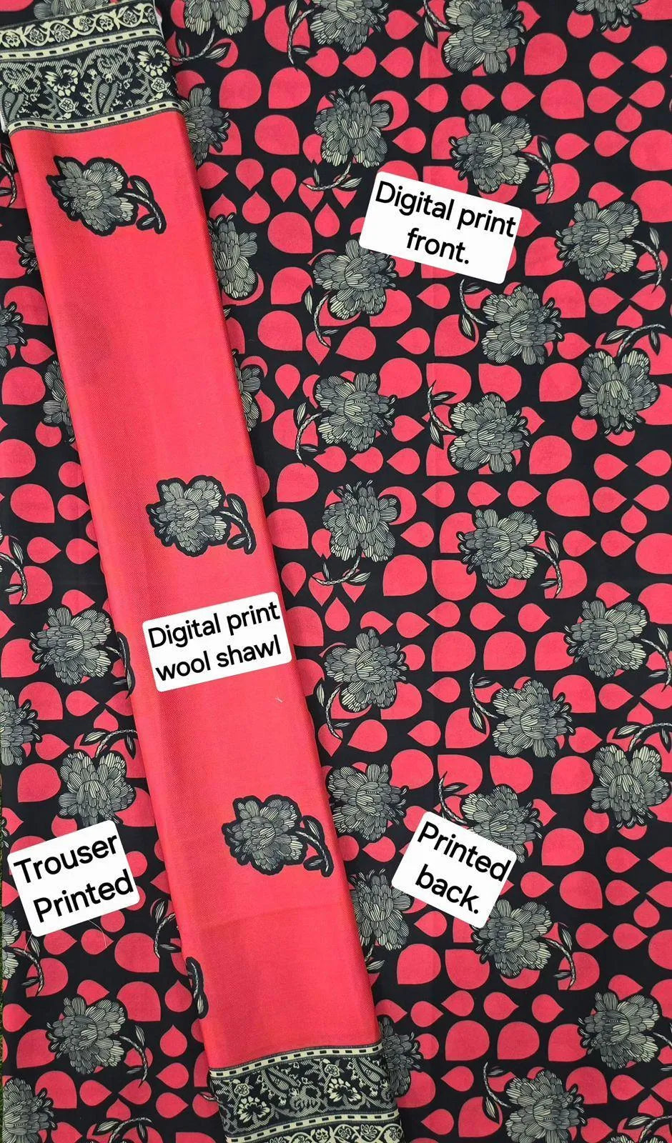 Multicolor Digital Printed Karandi