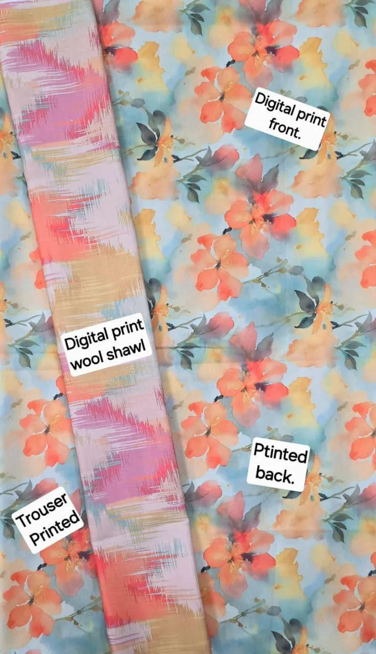 Grey Digital Printed Karandi