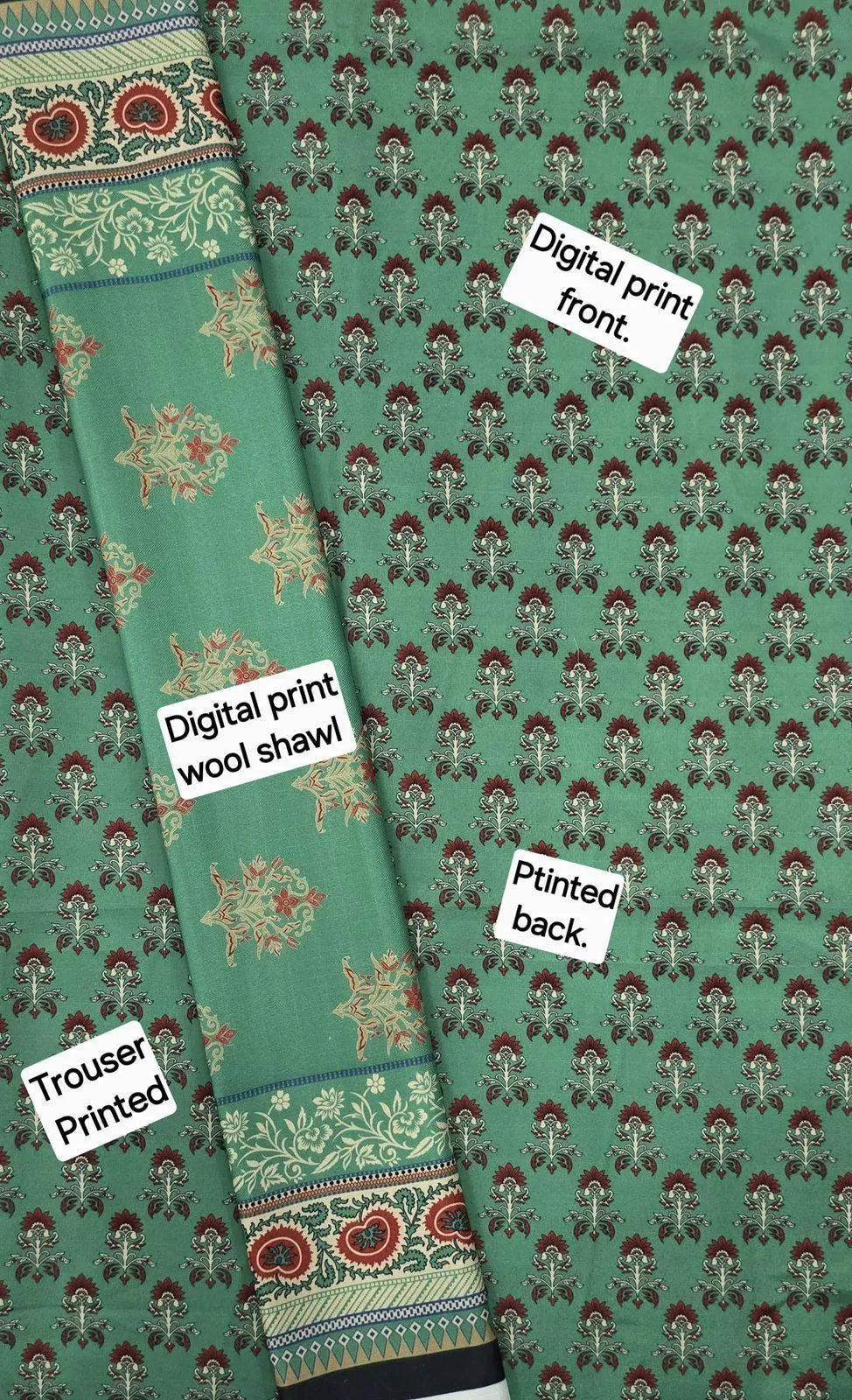 Green Digital Printed Karandi