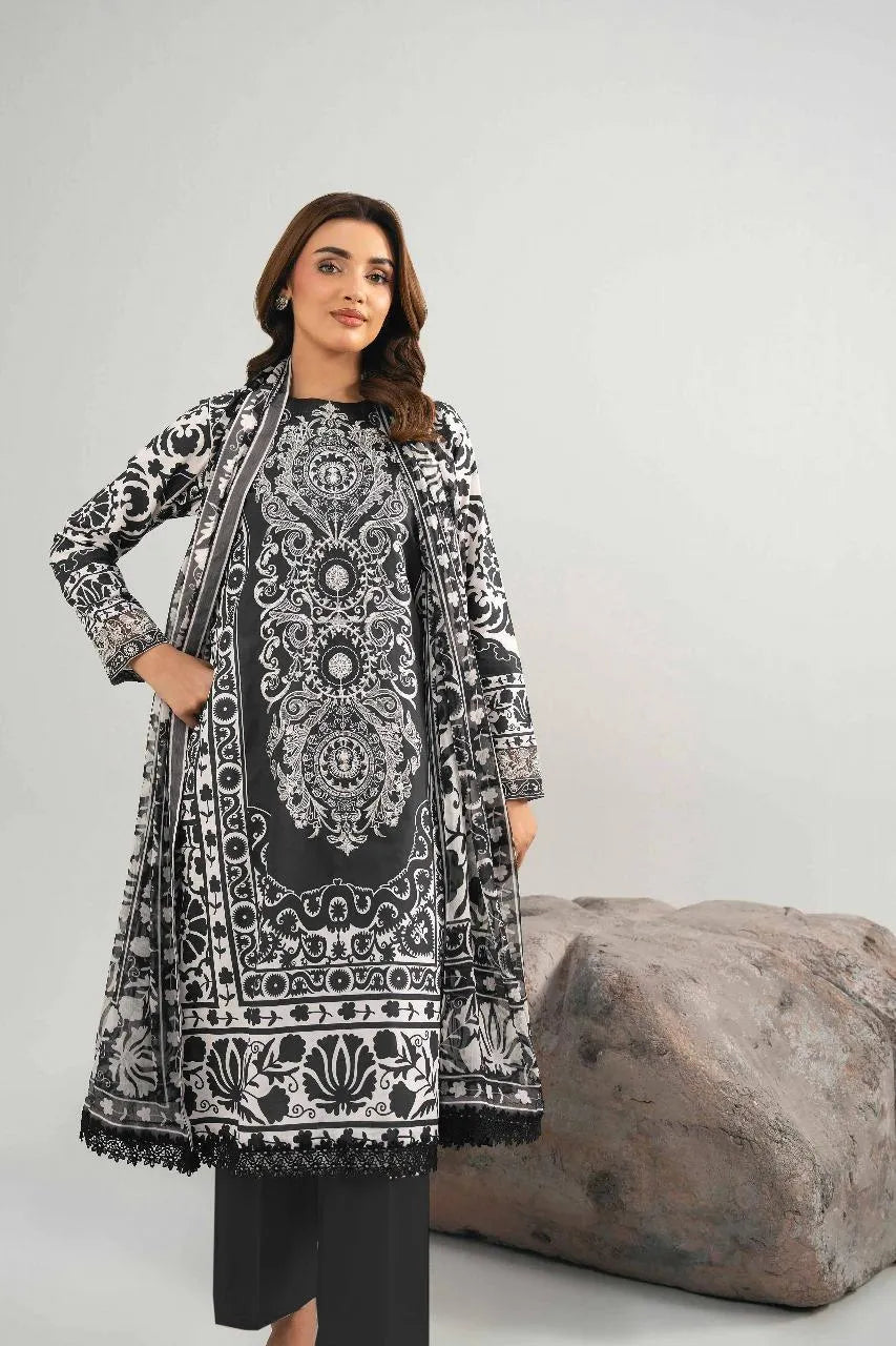 Black Digital Printed Karandi