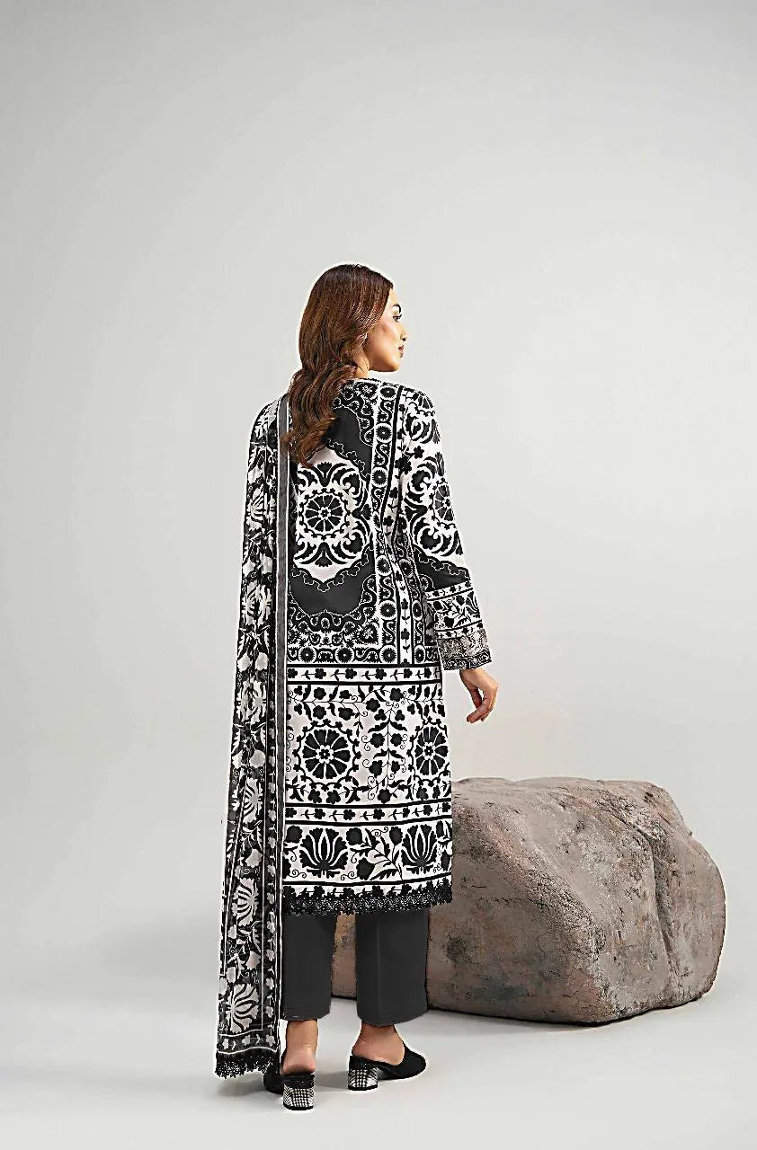 Black Digital Printed Karandi