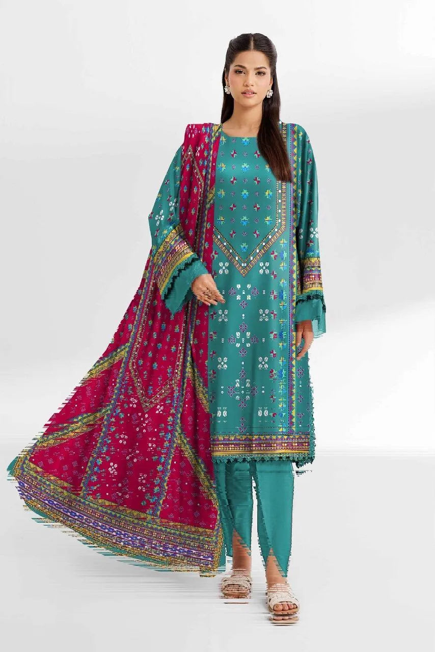 Blue Digital Printed Karandi