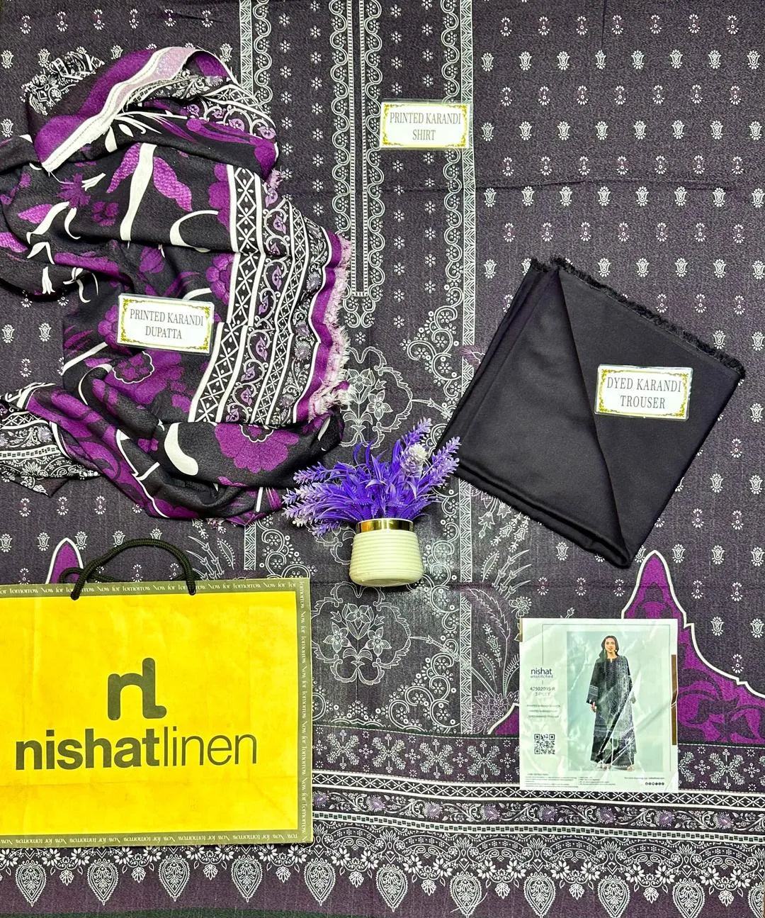 Purple Digital Printed Karandi