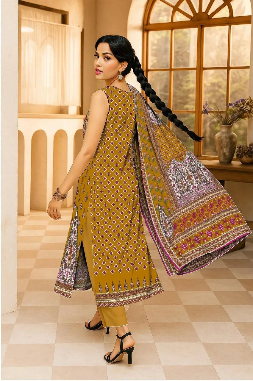 Golden Digital Printed Karandi