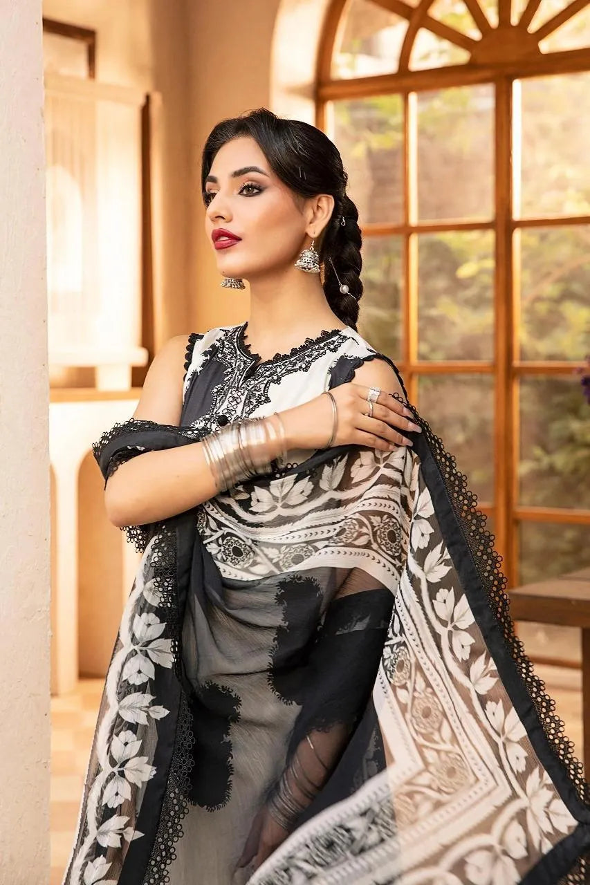 Off White Digital Printed Karandi