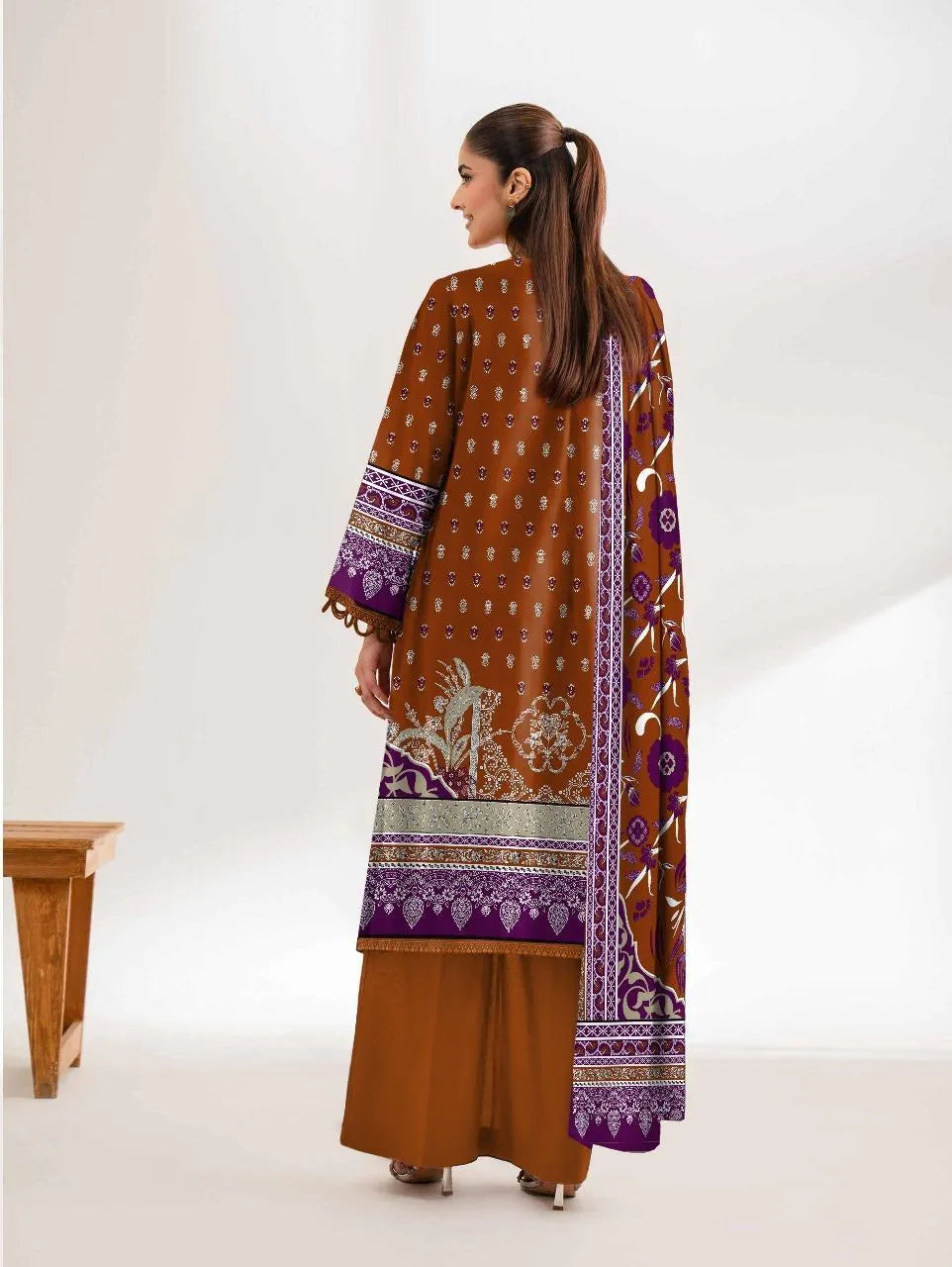 Brown Digital Printed Karandi